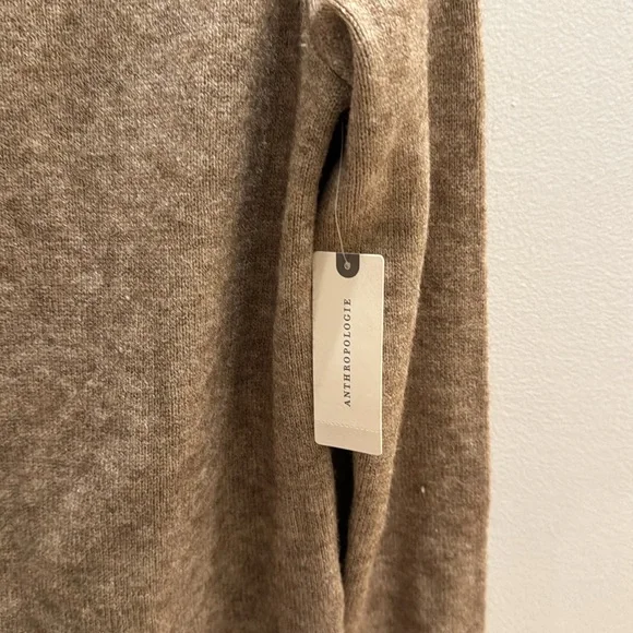 Anthropologie Light Brown Mock Neck Sweater Women’s S soft Classic Neutral - Picture 4 of 5